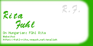 rita fuhl business card